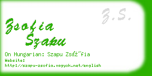 zsofia szapu business card